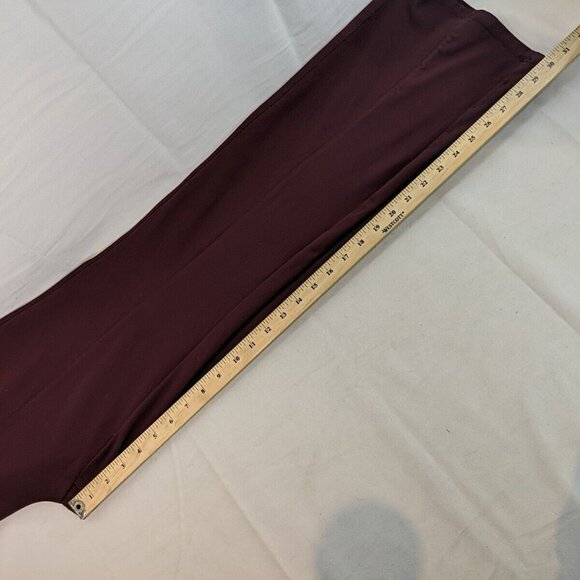 Along Fit Burgundy Red Plum Purple Bootcut Sweat Pants Yoga High Rise Large L - Picture 10 of 10